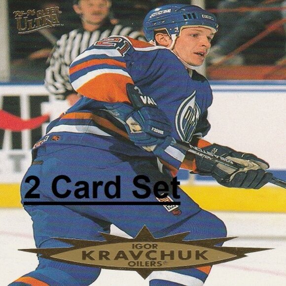 Igor Kravchuk Edmonton Oilers NHL Hockey Card Collection - 2 Card Set - Picture 1 of 3